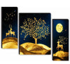 SAF Set of 3 Deer with Tree Modern Art UV Textured Home Decorative Gift Item Self Adeshive Painting (without Frame)18 Inch X 12 Inch
