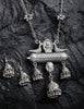 Latest Oxidised German Silver Afghani Long Chain Pendant Earrings Necklace Jewellery Set for Women/Girls (Silver)