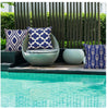 Geometric Throw Pillow Covers Navy Blue Home Deco Outdoor for Sofa Couch Cotton Linen 18 X 18 Inch , Set of 4