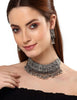Latest Stylish Traditional Oxidised Silver Necklace Jewellery Set for Women/Girls