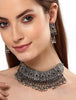 Latest Stylish Traditional Oxidised Silver Necklace Jewellery Set for Women/Girls