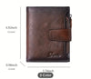 Anti-theft Vintage Men's Top Layer Cowhide Wallet( Coffee Colour)