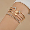 Shining Diva Fashion Latest Stylish Crystal Multilayer 3-5 pcs Set Charm Bracelets for Women and Girls