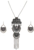 Latest Stylish Traditional Oxidised Silver Necklace Jewellery Set for Women/Girls