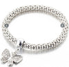 Classic 3ps Fashion Elastic Rhinestones cute Butterfly Pendant Bracelet Transylvania 18k Gold Plated Silver Rose Gold Metal Chain Bracelet
