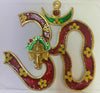 Metal Wall Hanging Om Shaped with Ganesha Figurine Multicolours, 9x8.5 Inch, 1 Pcs
