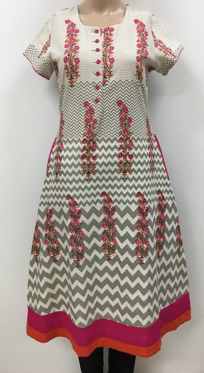 Gorgeous printed Multicolour pure cotton long top