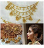 Stylish Fancy Gold Plated Pearl Jhumki Traditional Earrings with Hair Chain