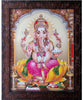 Lord Ganesha Ganpati Ganesh Ji Home Decorative Acrylic Sheet Mount Painting Photo Frame for Wall (Synthetic wood, 27 x 33 x 1 cm, Brown)