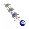 Hanging Lucky Charm with three elephants (silver and blue)
