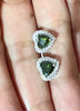 Love heart olive green by peridot diamond stud earrings for women