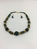 Green fashionable necklace with ear rings