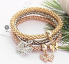 Classic 3ps Fashion Elastic Rhinestones cute Butterfly Pendant Bracelet Transylvania 18k Gold Plated Silver Rose Gold Metal Chain Bracelet