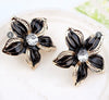 Fashion Rhinestone Flower Pendant Necklace Earrings Set In Three Colours