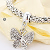 Classic 3ps Fashion Elastic Rhinestones cute Butterfly Pendant Bracelet Transylvania 18k Gold Plated Silver Rose Gold Metal Chain Bracelet
