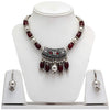 Adorable Traditional Oxidized Silver Plated Necklace ser with earrings for girls party wear fashion jewellery statement Necklace for women and girls