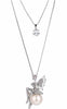 Long Chain Angel Wings Pendent for Women and Girls (Silver)(rrsd8620np)