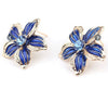 Fashion Rhinestone Flower Pendant Necklace Earrings Set In Three Colours