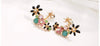 Gold Plated Crystal Stud Earrings for Women(Multicolour)