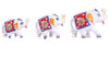 Handmade Elephant Showpiece Figurine Set of 3 for Living Room Home Décor and Gift Purpose (White and Red)