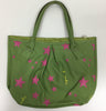 Synthetic Sea Green Shoulder Bag With Pink Stars