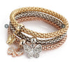 Classic 3ps Fashion Elastic Rhinestones cute Butterfly Pendant Bracelet Transylvania 18k Gold Plated Silver Rose Gold Metal Chain Bracelet