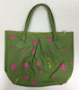 Synthetic Sea Green Shoulder Bag With Pink Stars