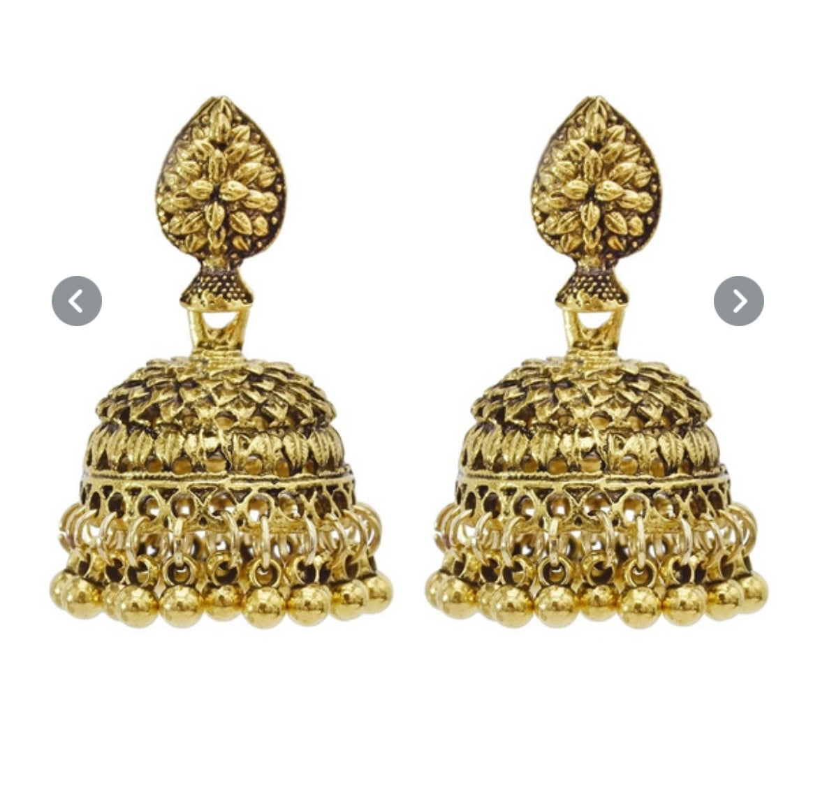 Indian Gold Metal Bells Tassel Earrings In Two Colours (Gold/Silver)