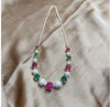 American Diamond Gold Plated Red Green Combo of Necklace Set with Earring and Bracelet for Girls and women