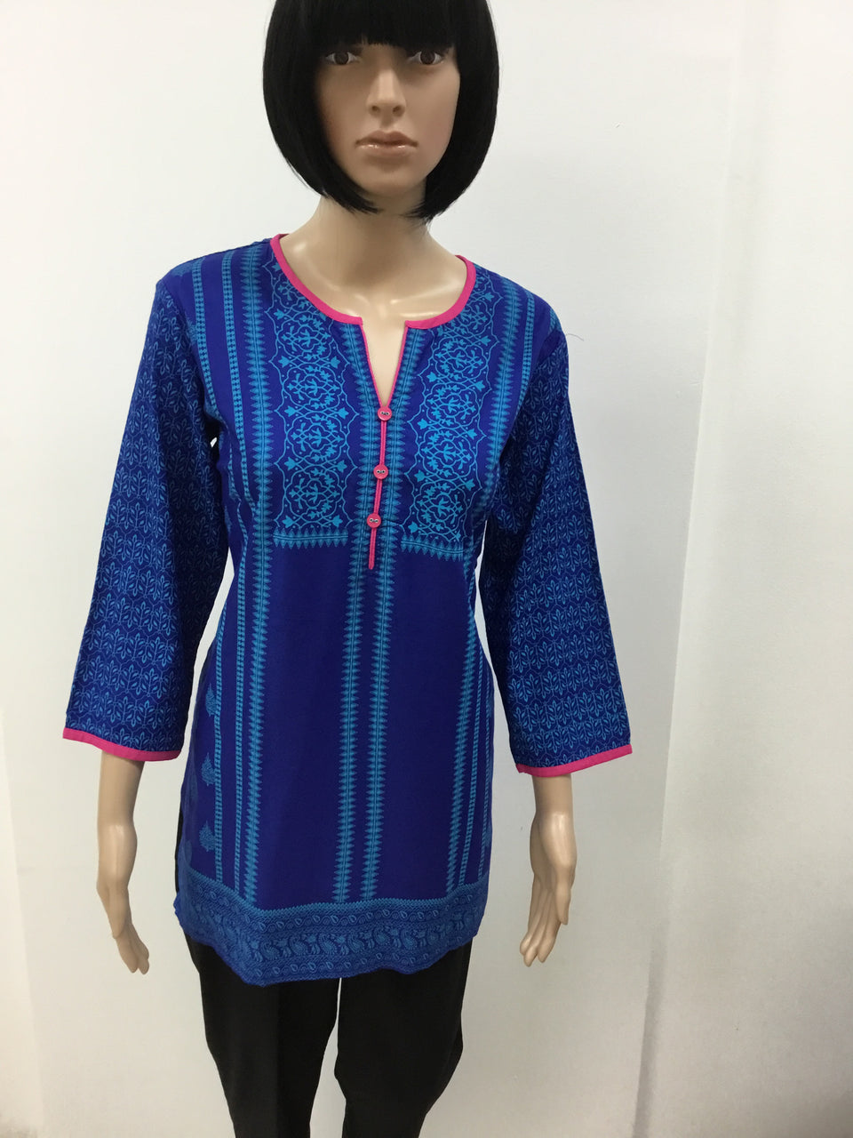 Beautiful self print mix cotton short top with boat neck