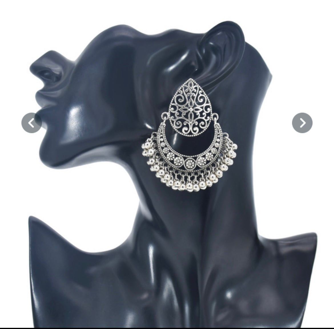 Fashion Trend Earrings Retro Hollow Drop Shaped Pattern Fan Shaped Tassel Earrings For Girls