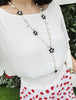 Trendy Fashion Flower Korean Tassel Pearls Long Necklace For Women