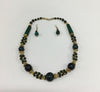 Green fashionable necklace with ear rings