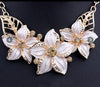 Fashion Rhinestone Flower Pendant Necklace Earrings Set In Three Colours