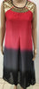 Gorgeous sleeveless long top with golden neck