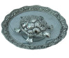 Oxidized Metal Tortoise on Glass Plate for Good Luck Feng Shui Gift Item for Vastu Home Decor (6X6X1 Inch, Silver)