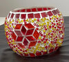 Mosaic Glass Tealight Candle Holders - in four colours (Pack Of 2)