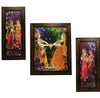 3 PC Set of Radha Krishna Art Paintings (1136) Without Glass 5.2 X 12.5, 9.5 X 12.5, 5.2 X 12.5 INCH