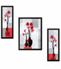 UV Textured Flower Print Framed Painting (synthetic 35cm x50cm x 2cm, set of3)