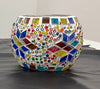 Mosaic Glass Tealight Candle Holders - in four colours (Pack Of 2)