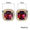 Rainbow Purple Blue Tourmaline Stud Earrings For Women