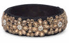 Traditional Bracelet (Bangle/Kada/Chuda) for Womens and Girls with Rajasthani Golden Floral Work (Black)