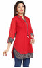 Women's Chiffon A-Line Short Kurti(Red)