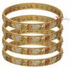 Exclusive Elegant Floral Designer Stunning Multicolor Bangles Collection - Set of 4