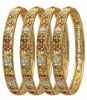 Exclusive Elegant Floral Designer Stunning Multicolor Bangles Collection - Set of 4