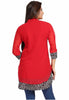 Women's Chiffon A-Line Short Kurti(Red)