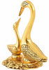 Crane Set in Antique Golden Finish Metal Carved Base (14 * 12 cm) for Decoration and Gift Purpose