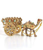 Handicrafts Rajasthani Traditional Handcrafted Gemstone Studded Miniature Movable Brass Camel Cart Size - 15 cm x 8 cm x 8 cm | Showpiece for Home Decor, Standard, Brown, Golden