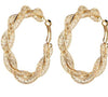 Shining Diva Fashion Stylish Crystal Gold Plated Hoop Earrings for Women (Golden)