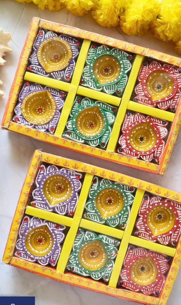 (A pack of 6)Diya for Diwali Diyas for Diwali Festival Terracotta Decorative Diyas for Diwali Decoration Items for Home Decor Diwali Diya Light Diwali Gifts for Family (Diwali Decoration Items)